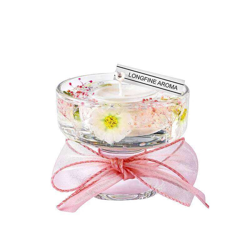 Dried Flower Jelly Aroma Candle Hotel Bedroom Romantic Atmosphere Holiday Party Fragrance Gift Home Decoration H260225