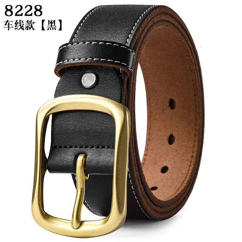 Plus Size 100 - 140 150 160 170cm Waist Straps LONG Large Top Layer Soft Jeans Cowhide Waistband Men's Genuine Leather Pin Belts Y260225