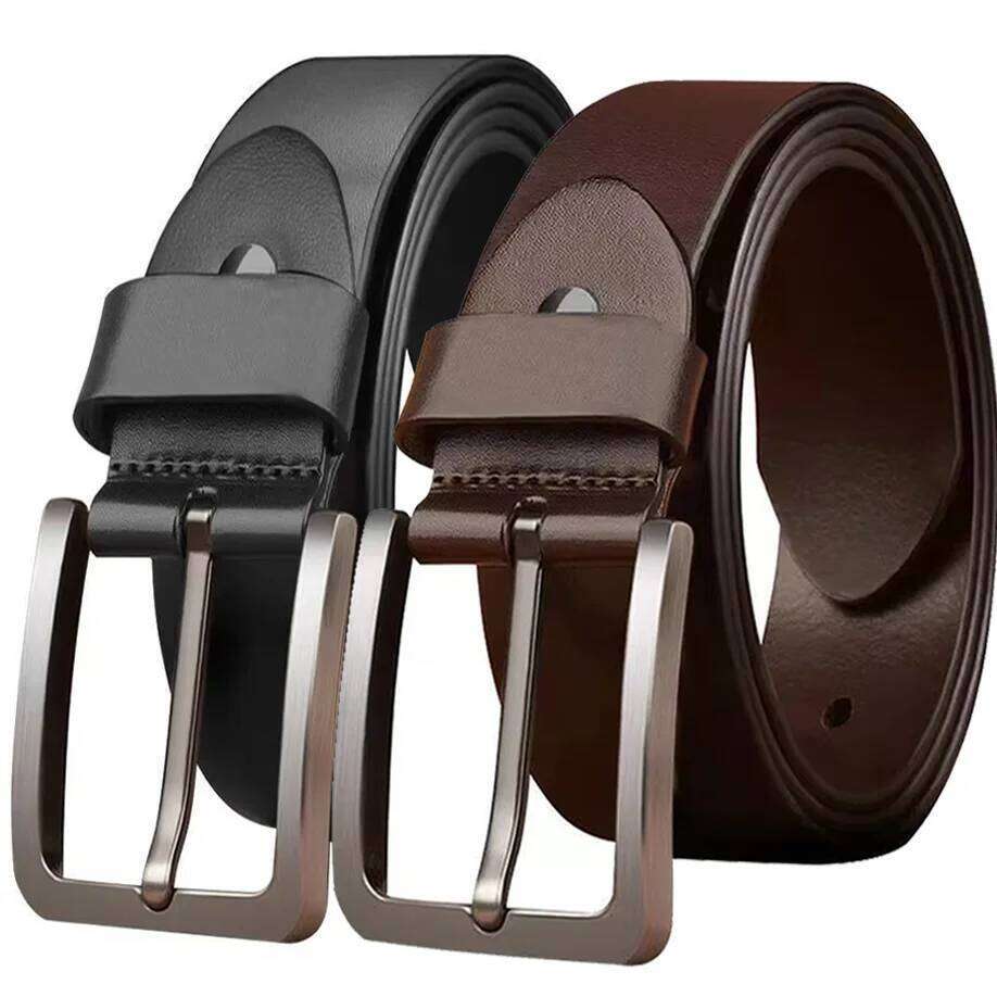 Classic Pin Adjustable Alloy Buckle for Jeans Unisex Men Women Belt Business PU Leather Waist Straps Belts Y260225