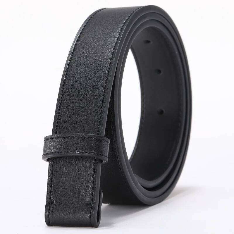 Men and women Black Cowskin Belt Body Leather Craft Apparel Waistband Accessories Business Belts no buckle Y260225