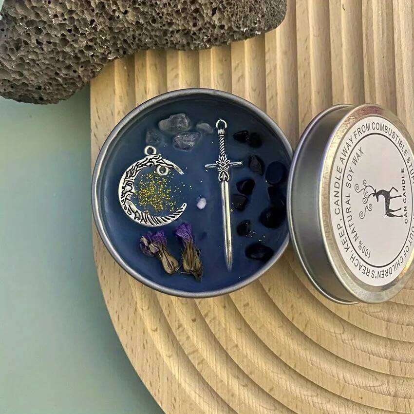 Crystal Dried Flower Scented Atique Copper Accessories Aromatherapy Silver Tin Can Handmade Candles H260225