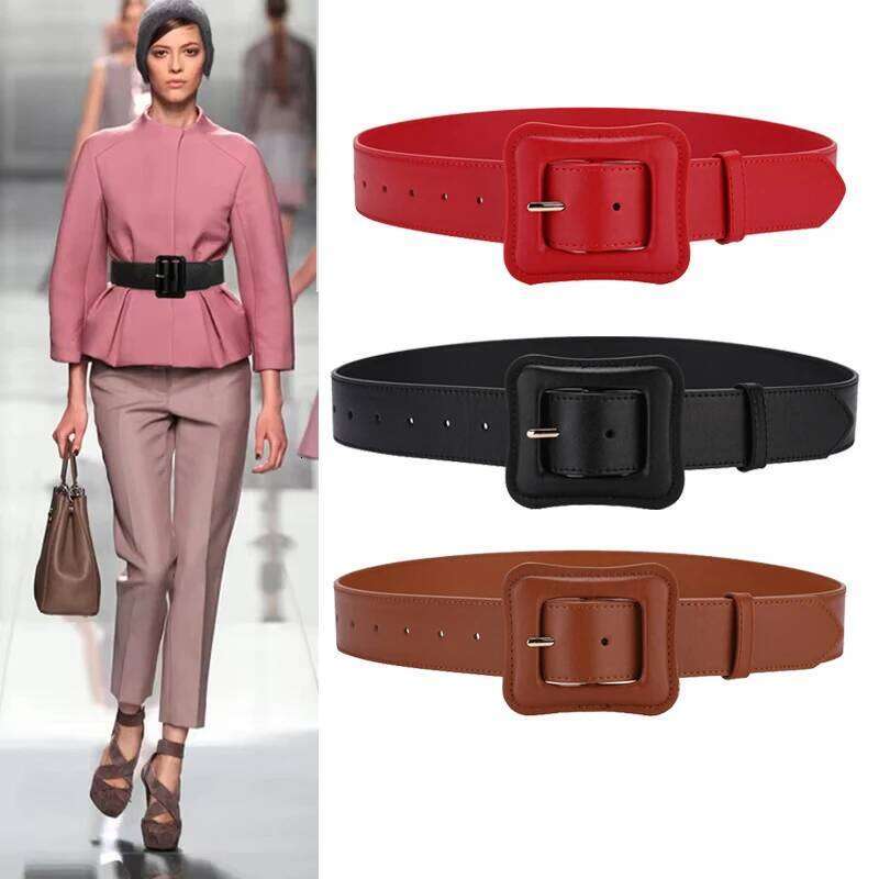 Waist Seal Ladies Fashion Cowhide Female Models Versatile Decoration with Skirt Coat Leather Wide Belt Y260225