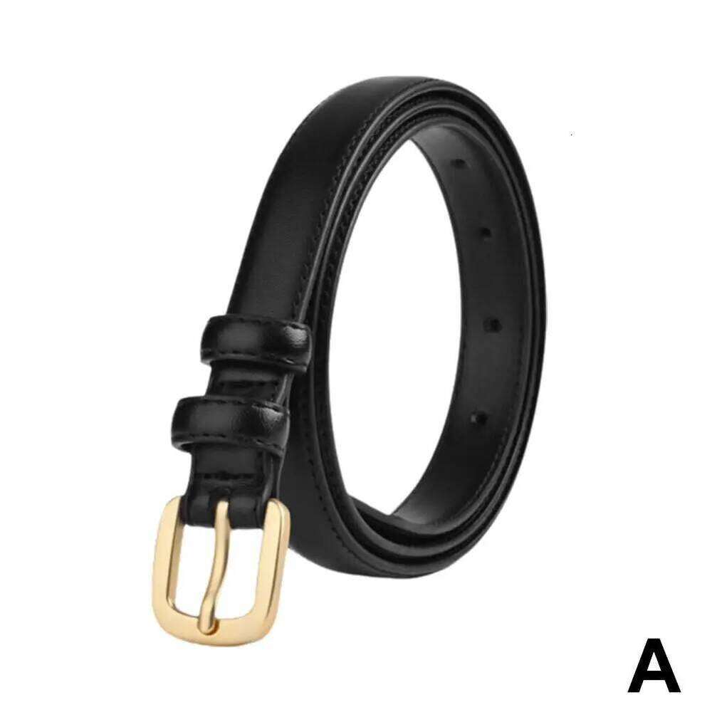 Fashion Genuine Leather Alloy Needle Buckle Black And Women's Accessories Retro Version Thin Waist Simple Jeans Belt K F9J6 Y260225