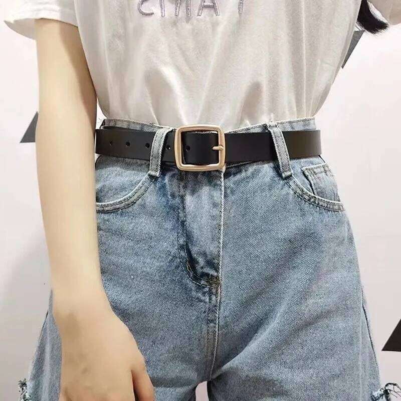 Women's Soft PU Leather Square Pin Buckle Jeans Belt Korean Version Chic Luxury Brand Ladies Vintage Female Waistband Y260225