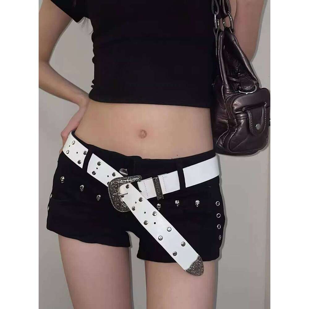 Heavy Retro Rivet Women's Fashion Personality High-End With Jeans 2024 New Belt Trend Y260225