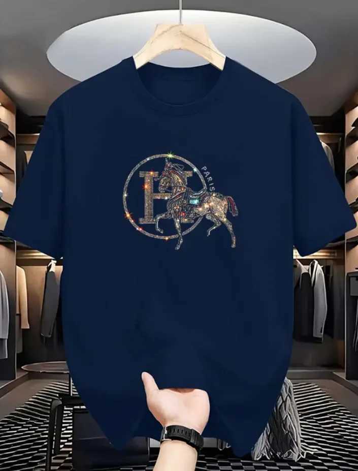 T-shirt Women Men Round Print Casual Summer Cotton Regular Crew Neck Short SleeveT260303