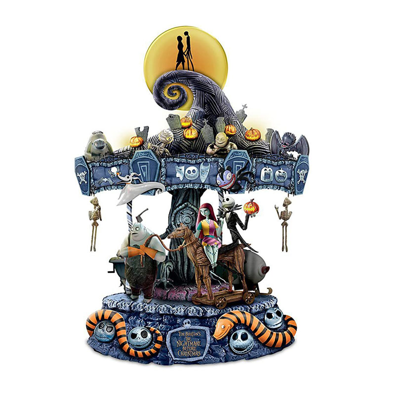 Halloween Wall Clock Nightmare Party Theme Garden Ornament Carousel Jesus Staring Clock Hanging Pendant Elf Decor - view 4