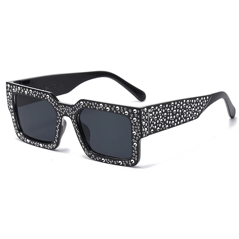 Square Sunglasse Men Fashion Diamond Rectangle Glitter Sun Glasses UV400 Shades Eyeglasses 260129