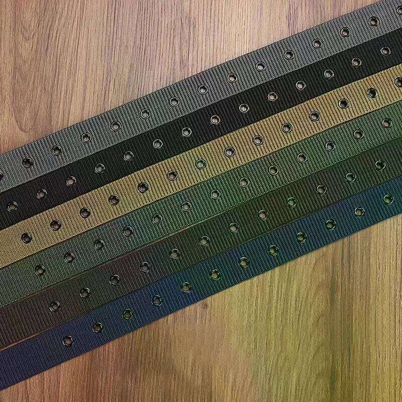 Men's Porous Canvas Pin Buckle Leather Outdoor Sports Women's Trendy Eyelet With Jeans Belt For Men Women Y260225