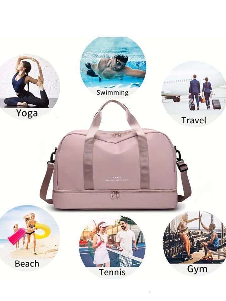Expandable Travel Duffle for Women, Sports Handbag, Fitness Bag, Large Capacity, One Shoulder Weekend Overnight Bag Y260225