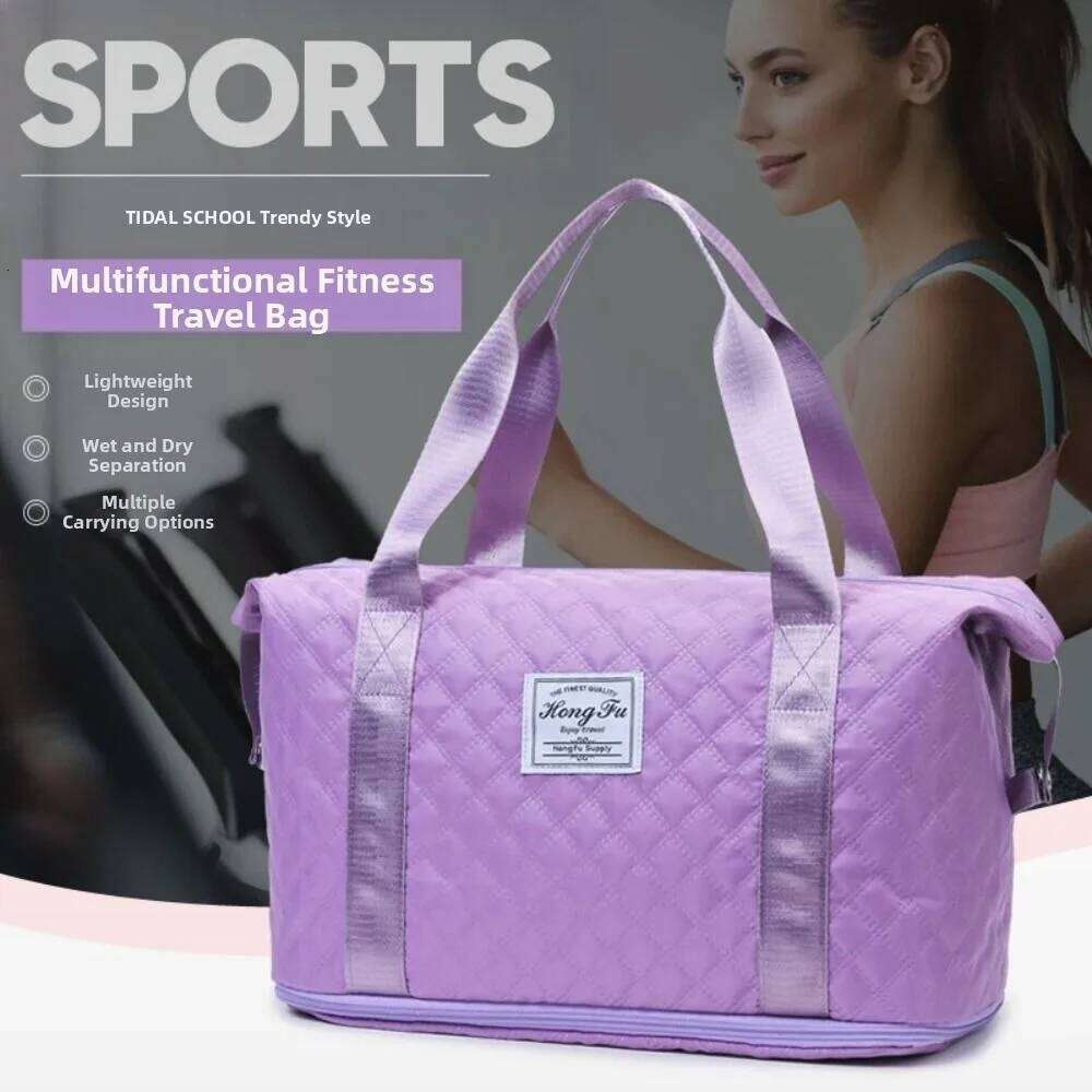 Fashion Large Capacity Handbag Foldable Wet And Dry Separation Fitness Waterproof Shoulder Storage Bag Leisure Travel Y260225