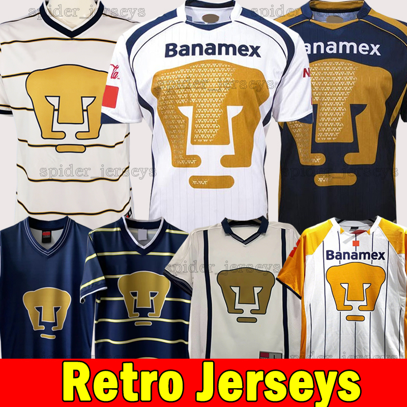 3XL 2008 09 UNAM DANI ALVES Soccer Jerseys LIGA MX Retro 1997 1998 1999 Universidad Nacional Club de Futbol football shirts 2004 Vintage Long Sleeves Men Uniforms