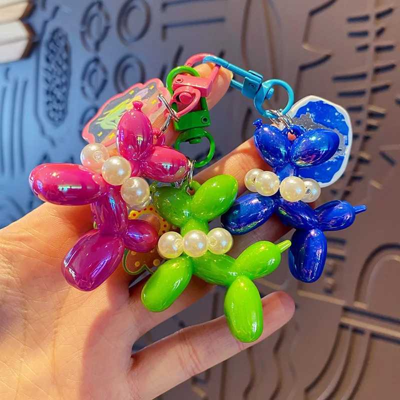 New Balloon Dog Keychain Models for Girls Sweet Ins Style Balloon Dog Phone Chain Key Buckle Accessories Bag Pendant Toys New H260225
