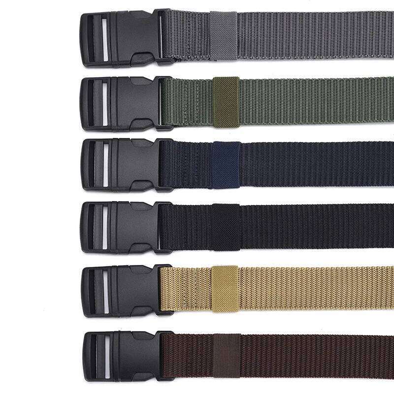 Men's Tactical Non-Metal Plastic Buckle Heavy-Duty Nylon Material Webbing Outdoor Woven Belt for Hiking Work Y260225