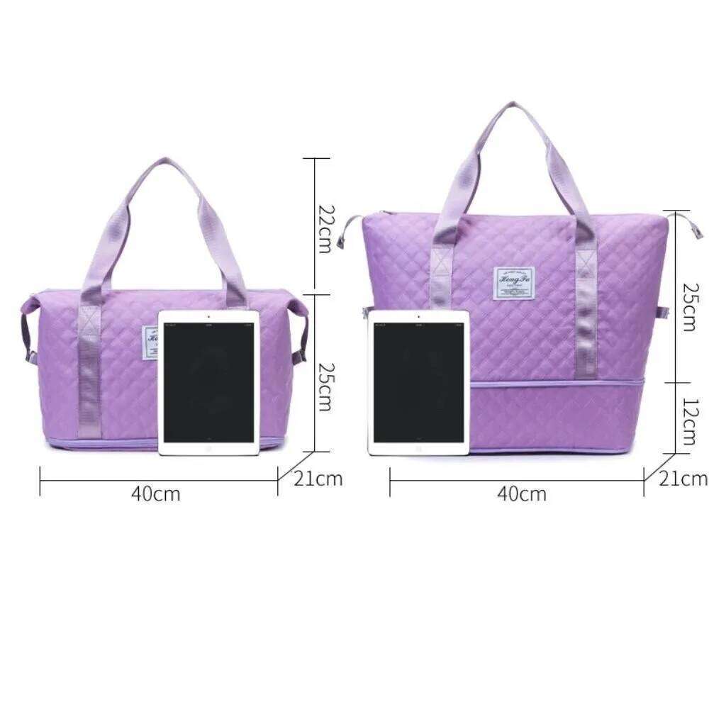Fashion Large Capacity Handbag Foldable Wet And Dry Separation Fitness Waterproof Shoulder Storage Bag Leisure Travel Y260225