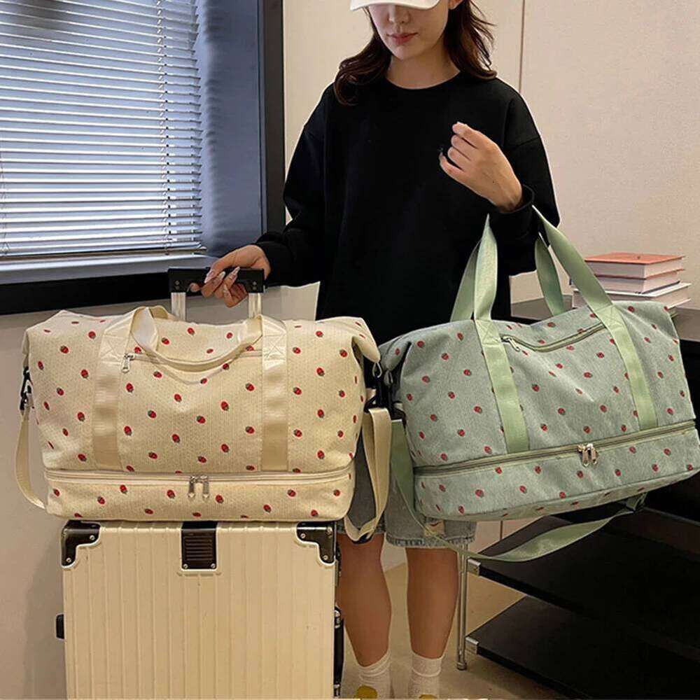 Travel Duffle Sport Gym with Shoe Compartment Weekender Overnight Bag for Women Y260225