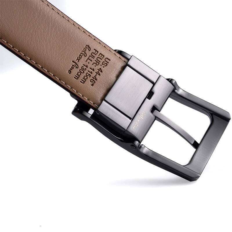 1Pcs Men's Reversible Classic Dress Belt Leather Rotating Buckle Two In One Y260225