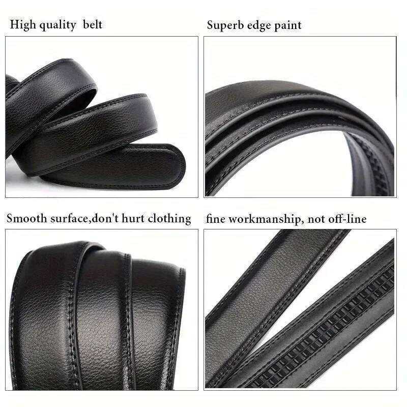 Fashion Automatic Buckle Famous Brand Business Belt PU Leather Waist Straps Black Male Jeans Belts for Men Y260225