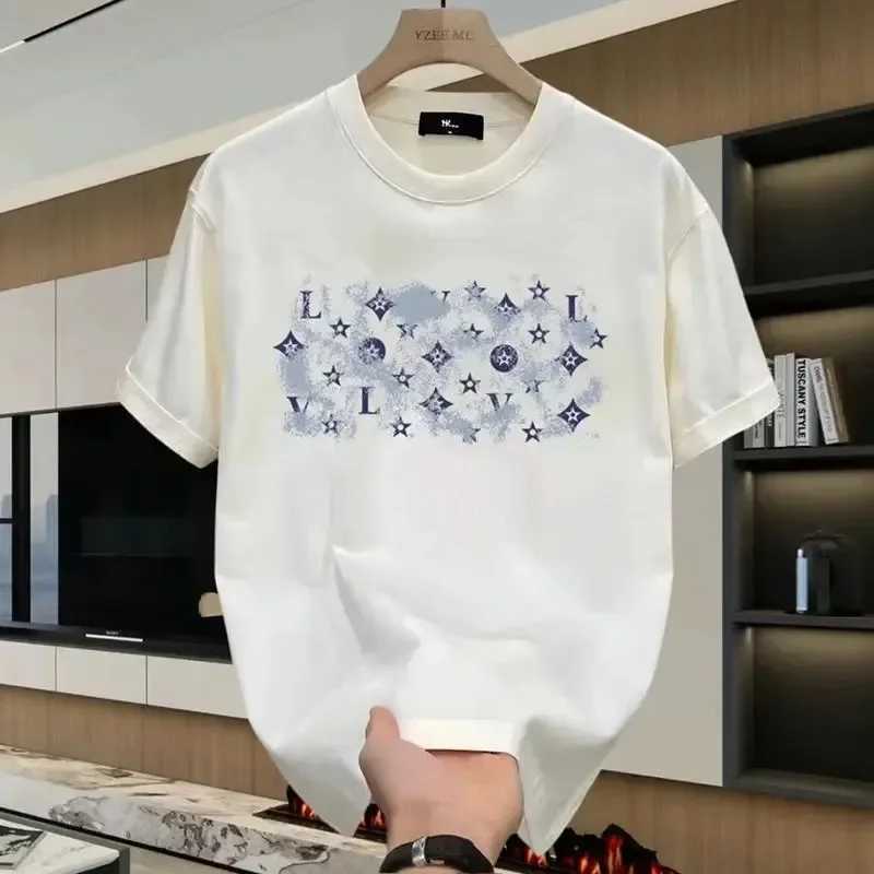 2026 Spring/Summer Artistic Monogram Print Crew Neck T-Shirt | Premium Cotton Casual Short Sleeve Tee for Everyday StyleT260225