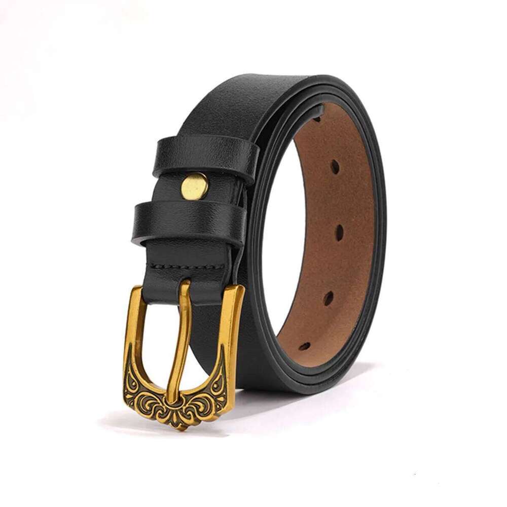 1 New Trendy Genuine Leather Retro Versatile Fashion Waist Jeans Belt Women's Style Y260225