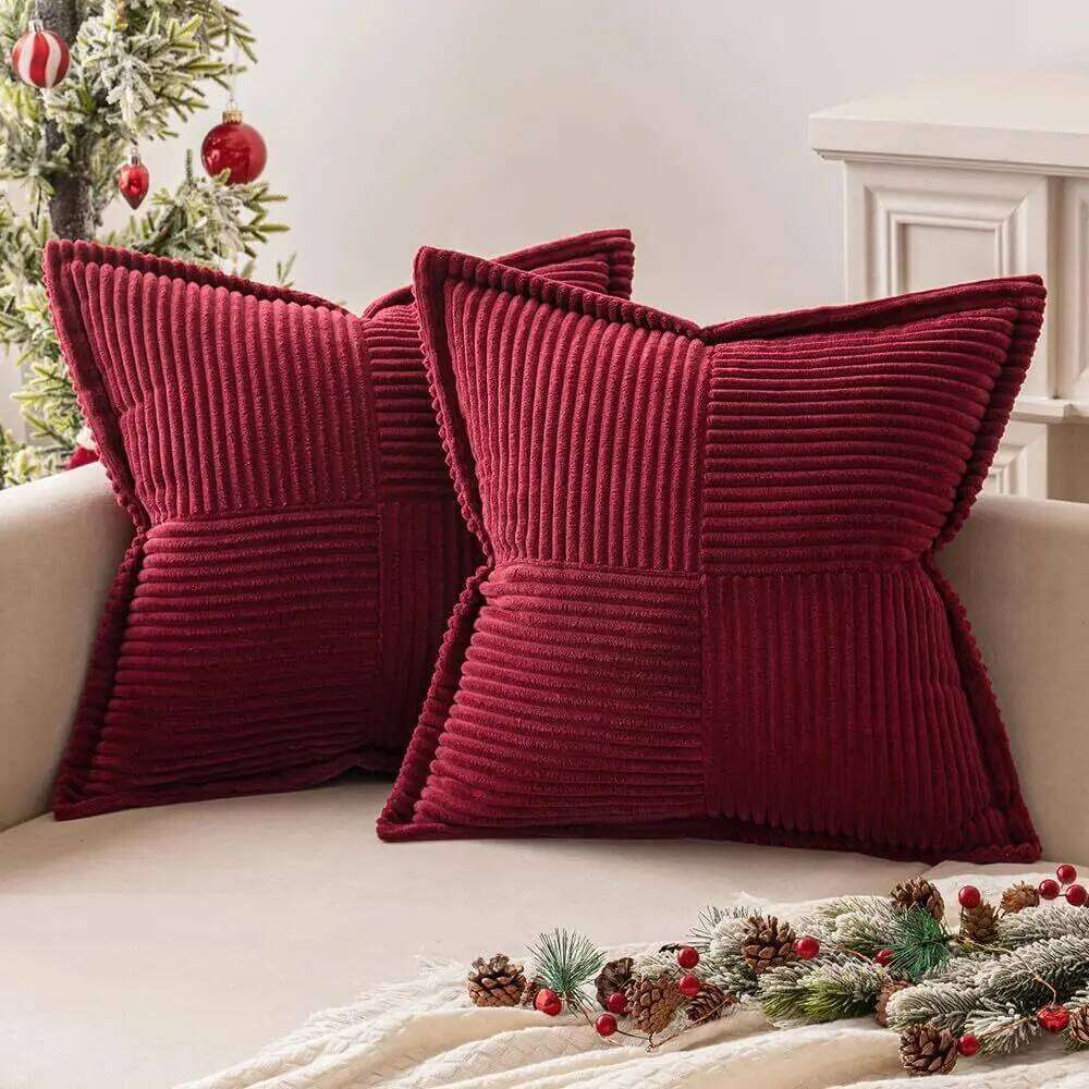 Bohemia Cushion Cover 45x45cm Christmas Corduroy Throw Pillow Covers Boho Decorative Soft Pillowcase Striped Texture For Sofa