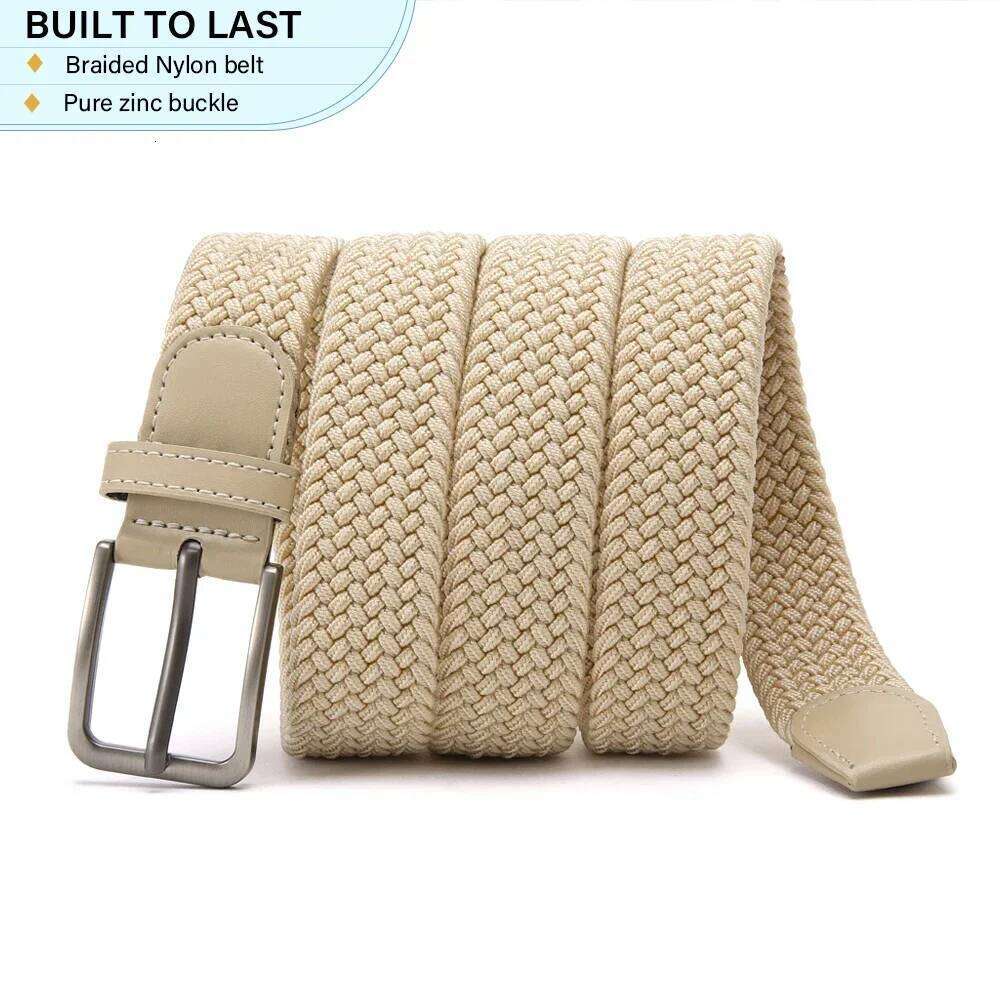 Men's Elastic Belts Unisex Casual Woven for Men Outdoor Rock Climbing Training Work with Jeans Belt of Women 115cm Y260225