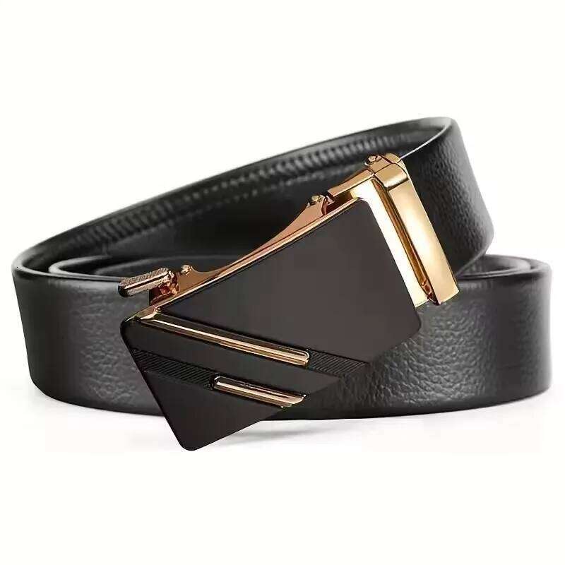 New Fashion Leisure Business Men's Belt Metal Automatic Buckle Brand Luxury Design Waist Belts For Men Strap MaleFor Ideal Gift Y260225