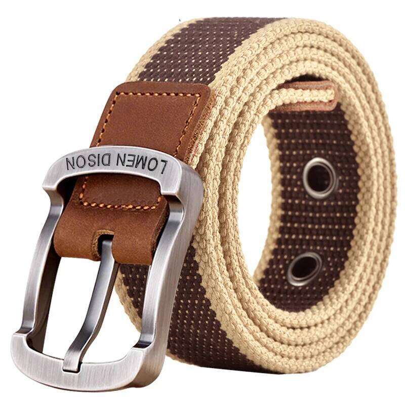 Men's and women's needle buckle canvas casual cargo Korean version of the tide male student youth outdoor belt Y260225