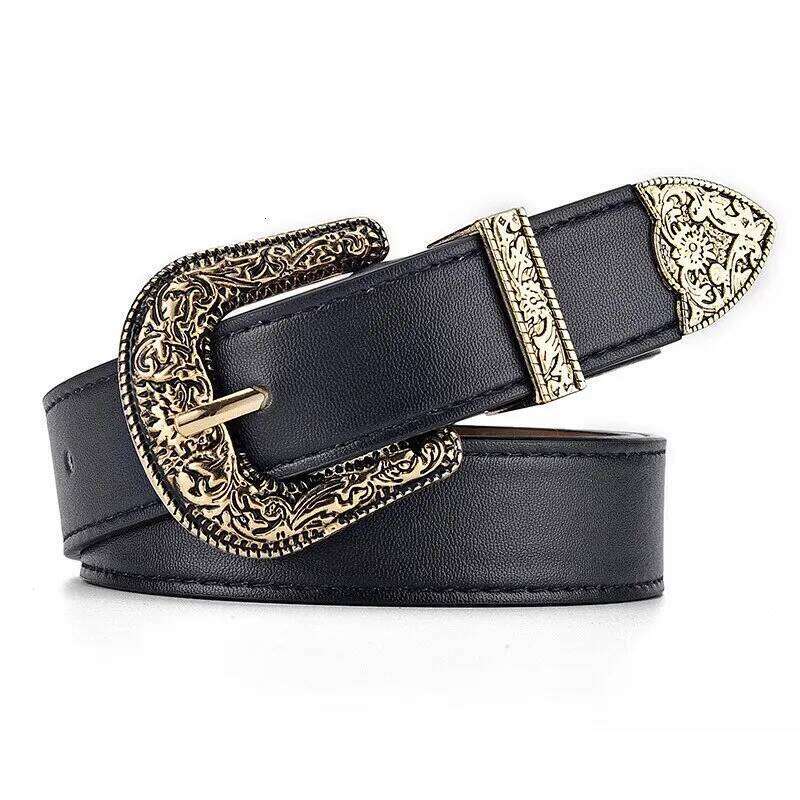 Women'S Vintage Carved Needle Buckle Men'S Punk Hip Hop Rock Style Jeans Y2K PU Leather Cheap Belt Y260225