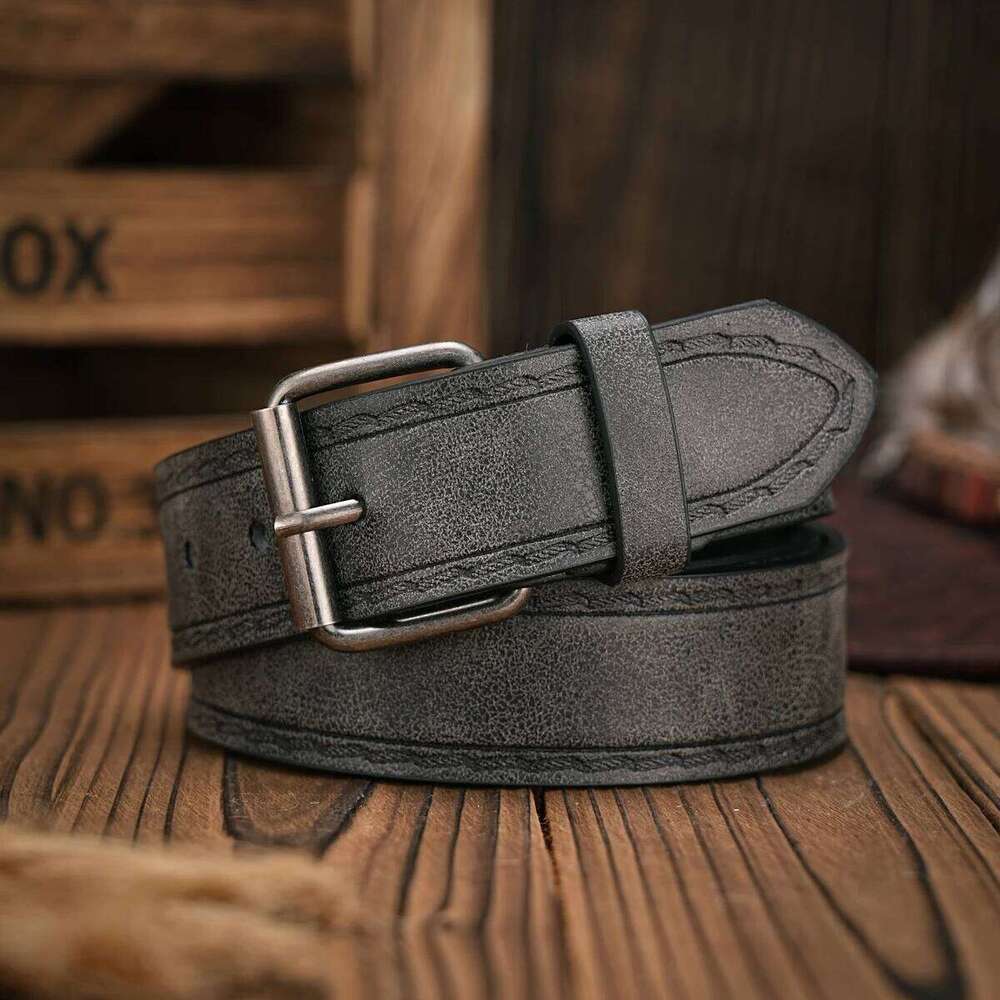 A men's and women's retro metal buckle casual style multi-color PU belt suitable for daily attendance business four seasons sen Y260225