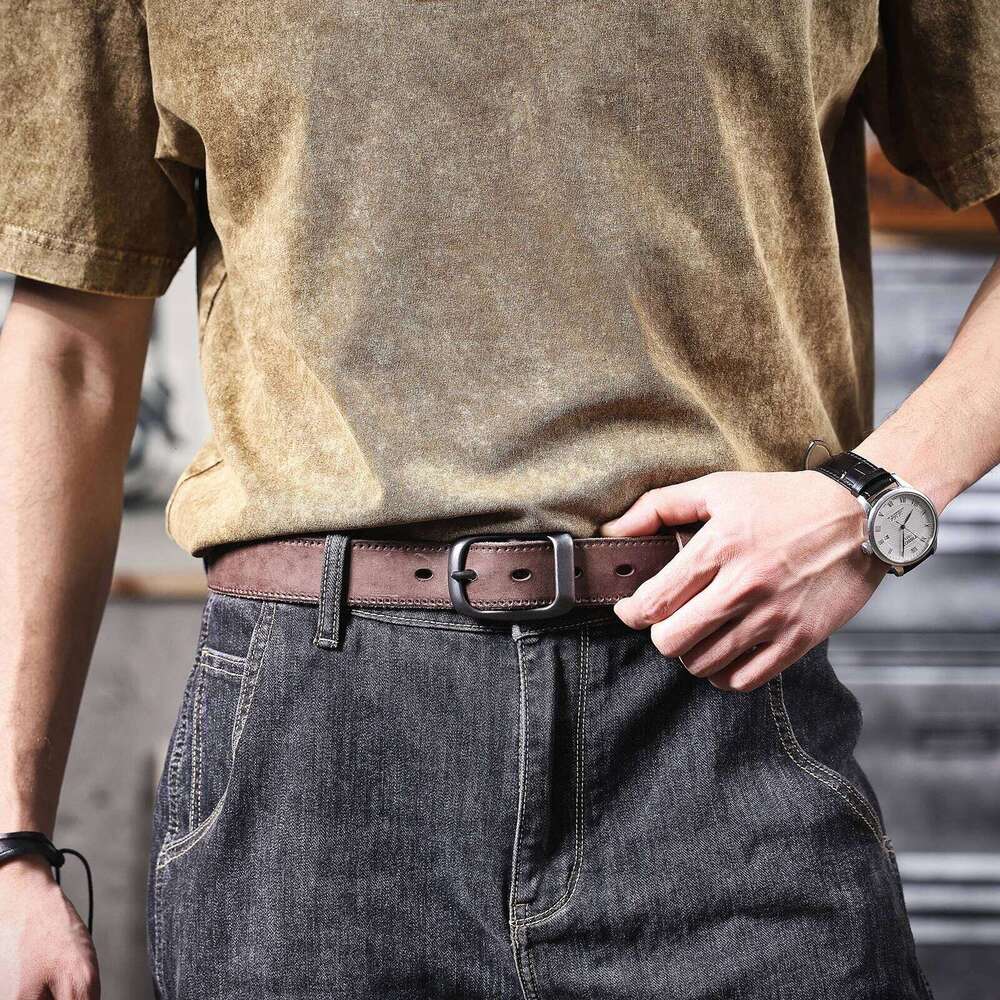 Genuine Cowhide Belt,Italian Thickened Leather With Gift Box,Retro Versatile Men's Denim Belt,Ideal Choice For Gif Y260225