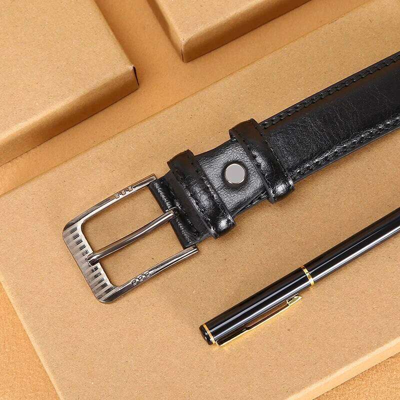 Authentic Luxury Men's Leather Jeans women and Belt with pin bkucle Durable Stitching fashion Business belts for men Y260225