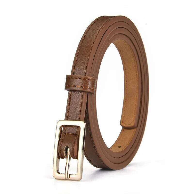 Women's Minimalist Trendy Thin High End Authentic Casual Versatile Needle Button Belt with Skirts Jeans Lady Belts New Y260225