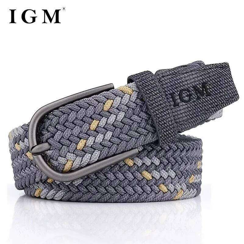 Men Canvas Woven Any-elastic Stretch For Boys Young Versatile Pants Jeans Pin-buttoned Fashion Belt Y260225