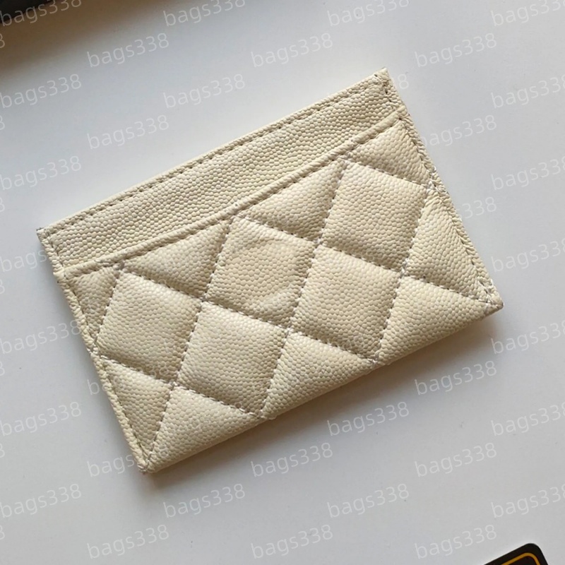 Elegant designer women leather wallet secure credit card slots caviar cardholder purses luxury casual porte carte quality classic grained smooth passport solid