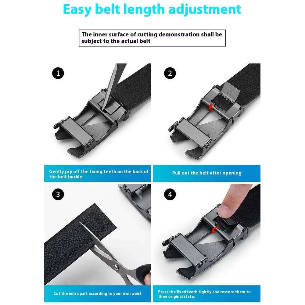 Men's Ratchet Replacement 3.5cm Genuine Leather without for 4cm Automatic Buckle Combo Belt Y260225