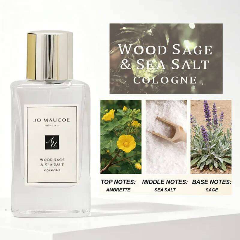 AUMEKA Wood Sage & Sea Salt cologne Unisex Perfume Luxury Long Lasting Aromatic Spray Makeup Gift For Men Women 65ml 26Y0225