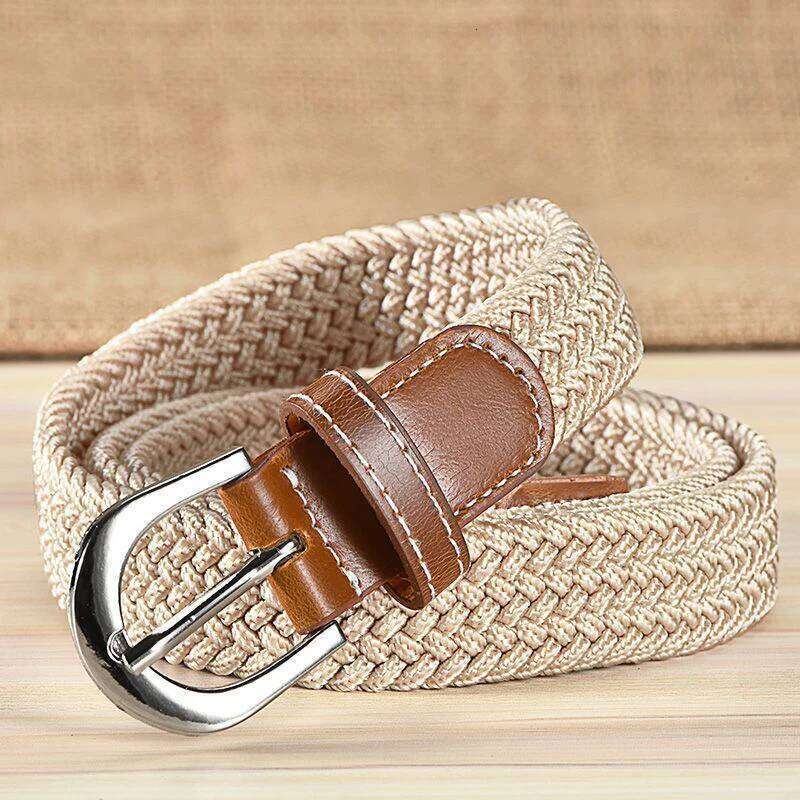 Fashionable Non Perforated Woven Elastic Waistband for Men And Women, Versatile Decorative Belt Y260225