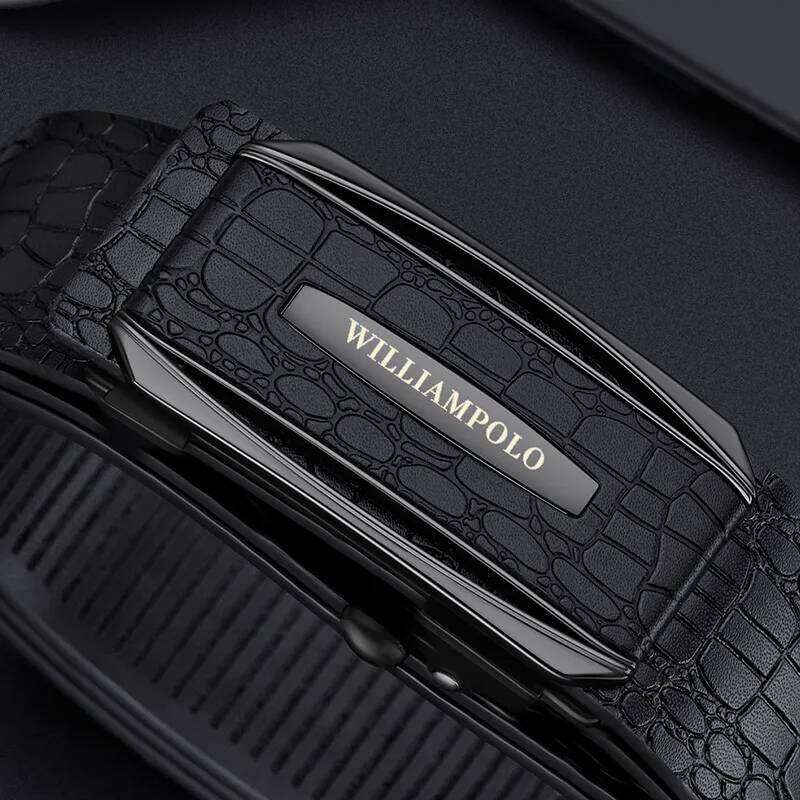 Fashionable automatic buckle men's casual pants cowhide business belt Y260225