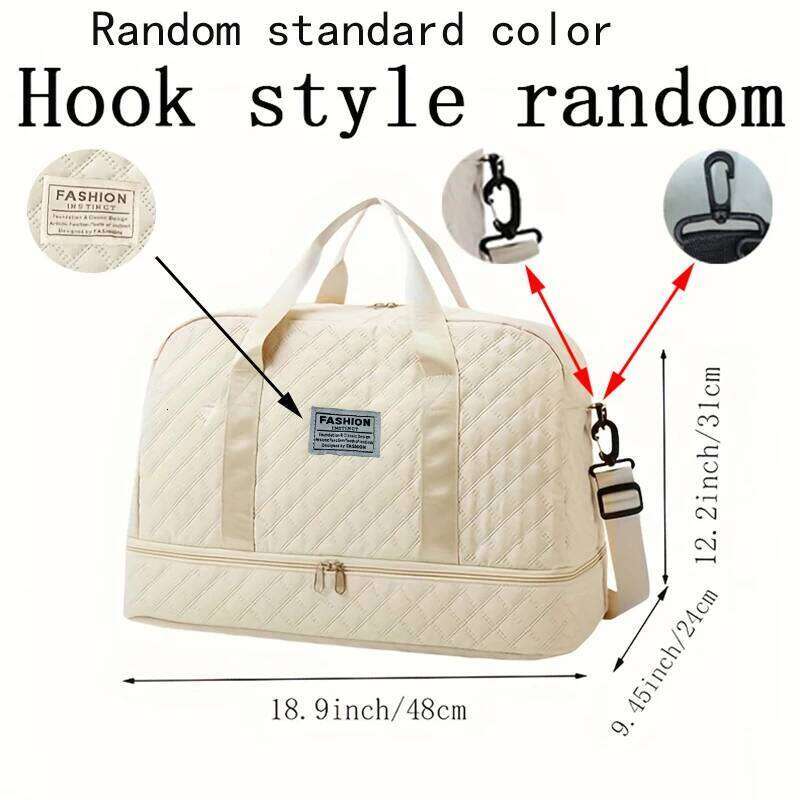 Sleek Multi-purpose Duffle for Daily Travel Stylish "FASHION" Emblem Quilted Lightweight Spacious Casual Functional Bag Y260225