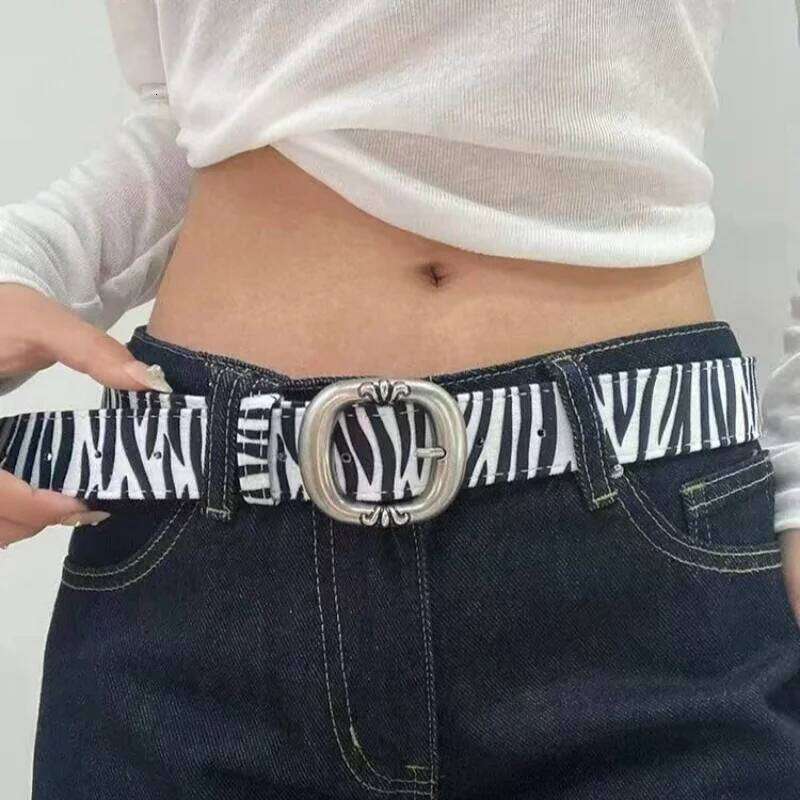 Leopard print belt for women 2025 new versatile, niche, high-end accessories, pants belt, personalized European and American sty Y260225