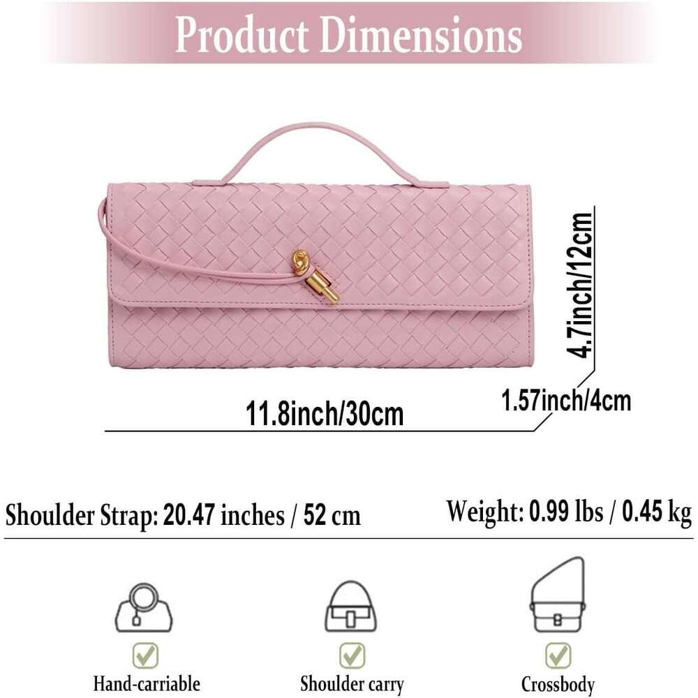 Evening Woven Women Casual Fashion Crossbody Bags Vegan Leather Shoulder Handbag For Cocktail Party Work