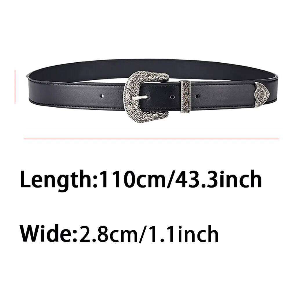 Women'S Vintage Carved Needle Buckle Men'S Punk Hip Hop Rock Style Jeans Y2K PU Leather Cheap Belt Y260225
