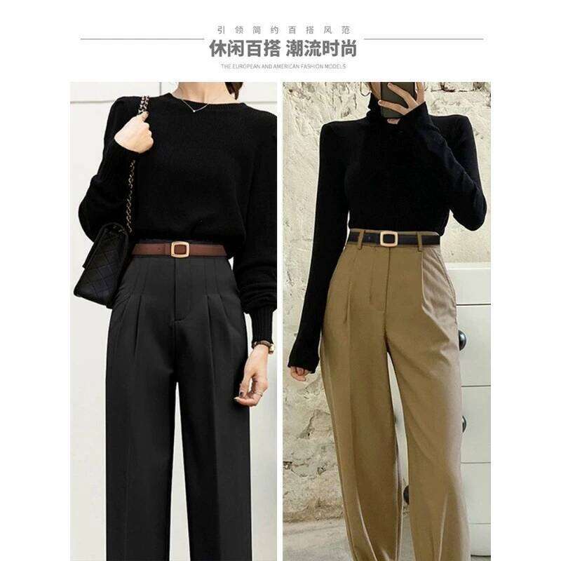 Ladies belt with high-end simple decoration; new trend genuine leather versatile black jeans belt. Y260225