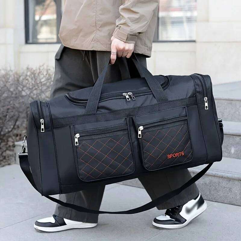 Large Capacity Duffel Bag, Casual Style, Multiple Compartments & Pockets, Perfect for Short Trips, Sports Travel Bag Y260225
