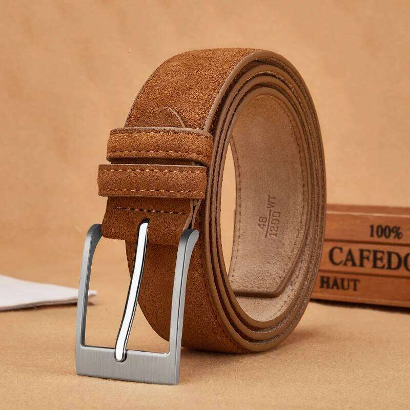 for Man And Lady Plaid Jeans Pin Buckle Luxury High Quality Classic Genuine Leather Sude Belts Cow Leathe Y260225