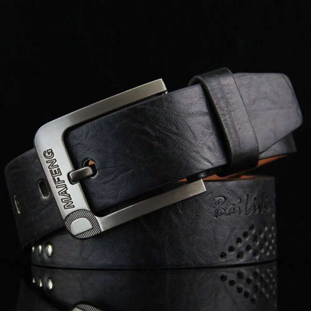 Genuine Leather Men's Belt Luxury High Quality Classic Buckle Business Cowboy Vintage Waistband Alloy Belts Y260225