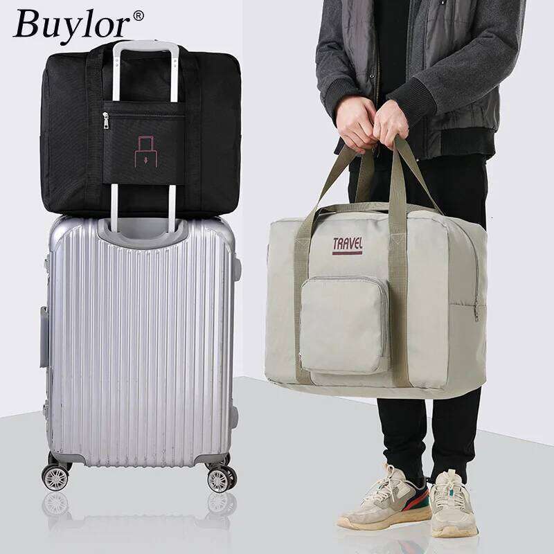 Buylor Foldable Carry Capacity Travel Storage Boarding Luggage Clothes Duffel Bag Picnic Move House Large Handbag Y260225