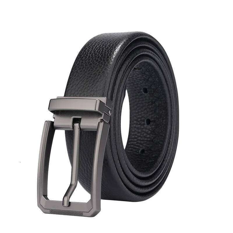 Genuine Belt with Hard Metal Soft Cowhide Leather Luxury Men's Belt, Trendy Retro, Pin Buckle, High Quality Y260225