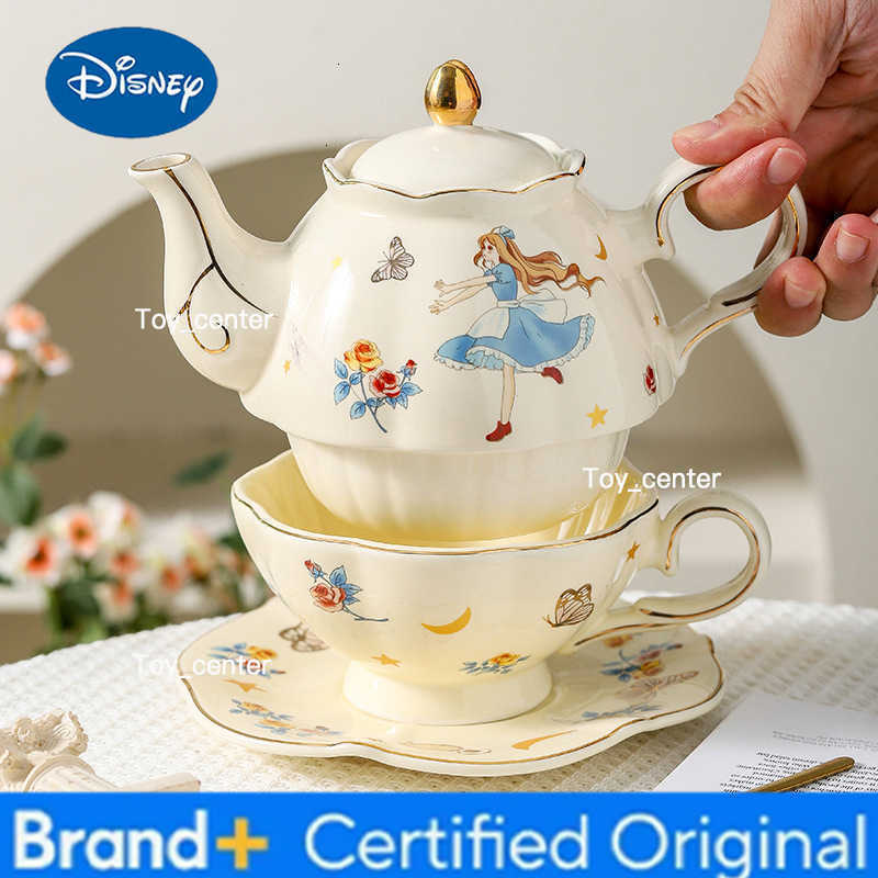 Alice in Wonderland Tea Set Porcelain Coffee Tea Pot with Cups Vintage Floral Afternoon Tea Service Cartoon Gift Set H260225